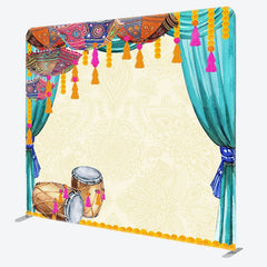 Aperturee - Aperturee Indian Drum Diwali Party Square Double-Sided Backdrop