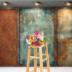 Aperturee - Aperturee Industrial Grunge Rusty Distressed Metal Photography Backdrop Vintage Textured Wall Panel Design for Studio