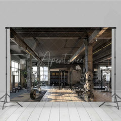 Aperturee - Aperturee Industrial Gym Fitness Room Photography Backdrop Bodybuilding Workout Weightlifting Background