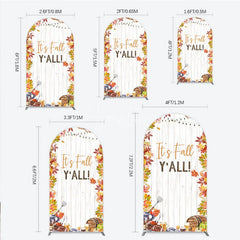 Aperturee - Aperturee It’s Fall Y’all Arch Backdrop for Autumn Party Football and Beer Tailgate Rustic Thanksgiving Decor
