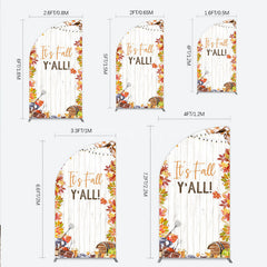 Aperturee - Aperturee It’s Fall Y’all Half Moon Arch Backdrop for Autumn Party Football and Beer Tailgate Rustic Thanksgiving Decor