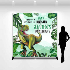 Aperturee Aperturee Jungle Monstera Dinosaur Custom Birthday Backdrop