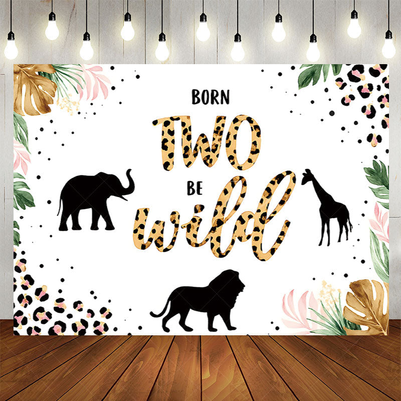 Aperturee - Aperturee Junle Born Two Be Wild Safari Happy Birthday Backdrop