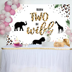 Aperturee - Aperturee Junle Born Two Be Wild Safari Happy Birthday Backdrop