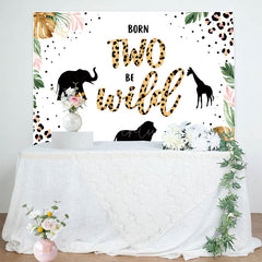 Aperturee - Aperturee Junle Born Two Be Wild Safari Happy Birthday Backdrop