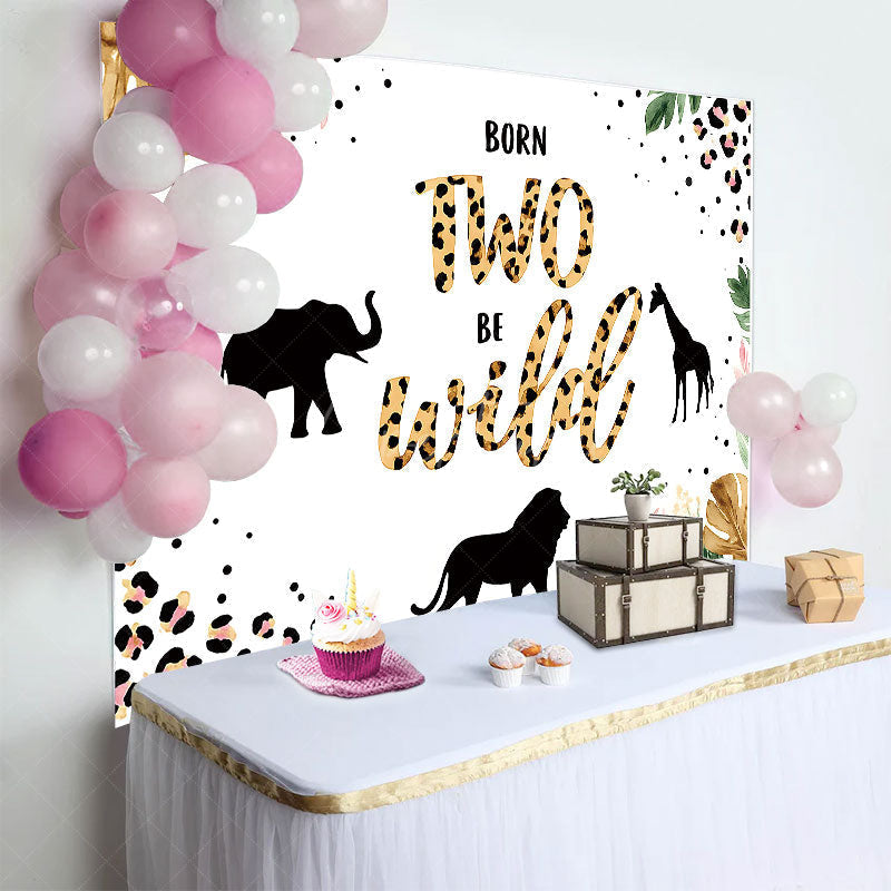 Aperturee - Aperturee Junle Born Two Be Wild Safari Happy Birthday Backdrop