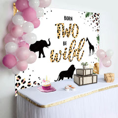 Aperturee - Aperturee Junle Born Two Be Wild Safari Happy Birthday Backdrop
