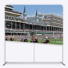 Aperturee - Aperturee Kentucky Derby Horse Racing Tension Fabric Backdrop Churchill Downs Style Racetrack Party Decorations
