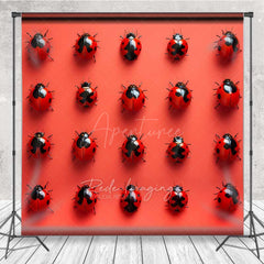Aperturee Aperturee Ladybug Pattern Photography Backdrop Modern Red and Black Insect Art Print Whimsical Nature Studio Photo Prop
