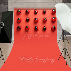 Aperturee Aperturee Ladybug Pattern Sweep Photography Backdrop with Floor Modern Red and Black Insect Art Whimsical Nature Studio Photo Prop
