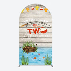 Aperturee - Aperturee Lake O Fish Ally Wooden 2nd Birthday Arch Backdrop