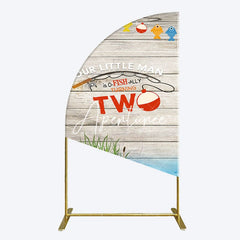 Aperturee - Aperturee Lake O Fish Ally Wooden 2nd Birthday Half Moon Arch Backdrop