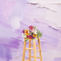 Aperturee - Aperturee Lavender and White Abstract Oil Painting Texture Photography Backdrop Artistic Portrait Photo Studio Prop