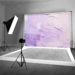 Aperturee - Aperturee Lavender and White Abstract Oil Painting Texture Photography Backdrop Artistic Portrait Photo Studio Prop