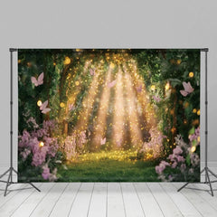 Aperturee - Aperturee Lavender Jungle Shiny Bokeh Halo Butterfly Backdrop