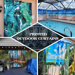 Aperturee - Aperturee Lavender Sea Waterproof Floral Outdoor Curtains For Cabana