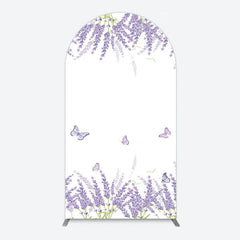 Aperturee - Aperturee Lavender Spring Butterfly Cute Wedding Arch Backdrop