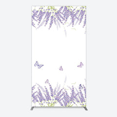 Aperturee - Aperturee Lavender Spring Butterfly Cute Wedding Rectangle Backdrop