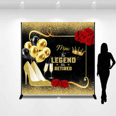 Aperturee - Aperturee Legend Has Retired Glitter Floral Custom Backdrop