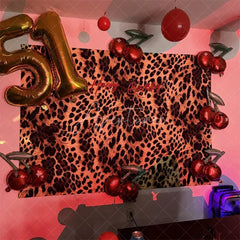 Aperturee - Aperturee Leopard Print Backdrop Wild Animal Skin Pattern Party Supplies for Fashion Jungle Theme