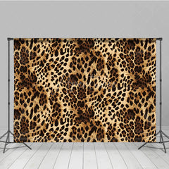 Aperturee - Aperturee Leopard Print Backdrop Wild Animal Skin Pattern Party Supplies for Fashion Jungle Theme