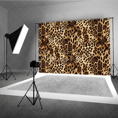 Aperturee - Aperturee Leopard Print Backdrop Wild Animal Skin Pattern Party Supplies for Fashion Jungle Theme