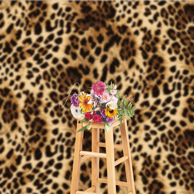 Aperturee - Aperturee Leopard Print Backdrop Wild Animal Skin Pattern Party Supplies for Fashion Jungle Theme