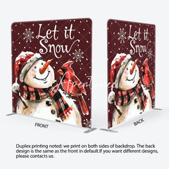 Aperturee - Aperturee Let It Snow Snowman Christmas Pillow Cover Backdrop