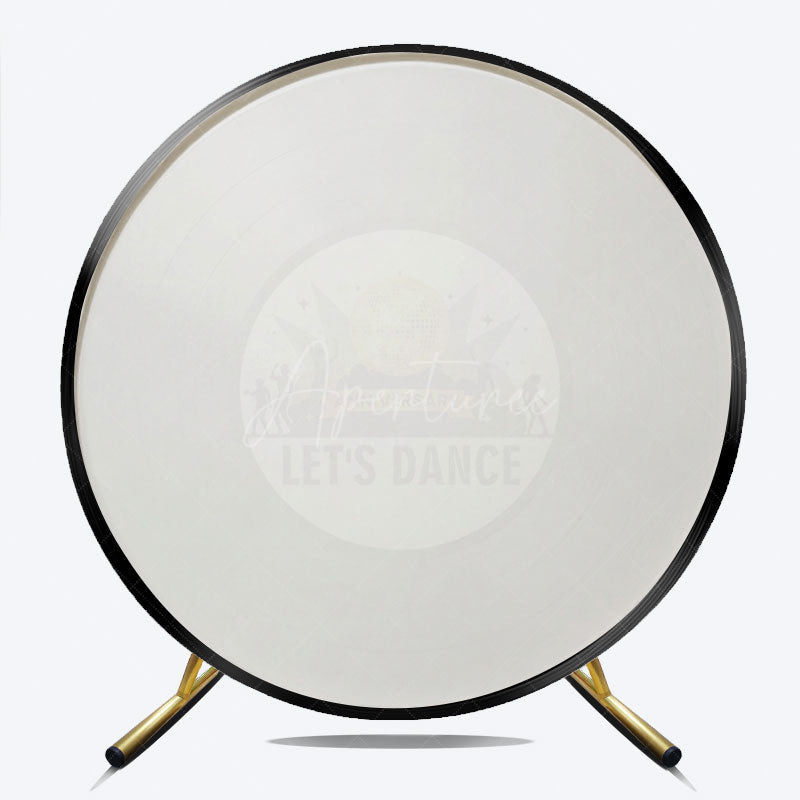 Aperturee - Aperturee Let’s Dance Anniversary Round Backdrop 70s 80s Disco Party Vinyl Record Music Themed Photo Booth Decor