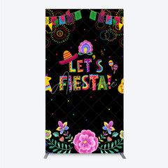 Aperturee - Aperturee Lets Fiesta Mexican Theme Holiday Rectangle Backdrop Sombrero and Fireworks Party Cover