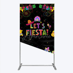 Aperturee - Aperturee Lets Fiesta Mexican Theme Holiday Rectangle Backdrop Sombrero and Fireworks Party Cover