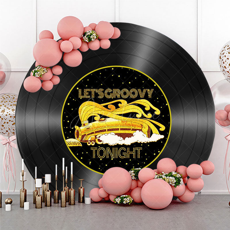 Aperturee - Aperturee Let’s Groovy Tonight 70s Round Backdrop Soul Train Inspired Disco Party Retro Funk Music Birthday Decor