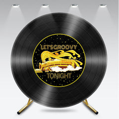 Aperturee - Aperturee Let’s Groovy Tonight 70s Round Backdrop Soul Train Inspired Disco Party Retro Funk Music Birthday Decor