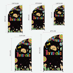 Aperturee Aperturee Lets Three Esta Mexican Taco Birthday Half Moon Arch Backdrop
