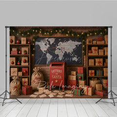 Aperturee - Aperturee Letters to Santa Photography Backdrop Christmas Mailroom Workshop Holiday Mini Session Photo Background