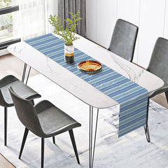 Aperturee - Aperturee Light and Fresh Striped Table Runner for Simple and Modern Spring and Summer Kitchen Decor