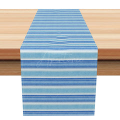 Aperturee - Aperturee Light and Fresh Striped Table Runner for Simple and Modern Spring and Summer Kitchen Decor