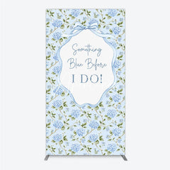 Aperturee - Aperturee Light Blue Hydrangea Floral Something Blue Before I Do Rectangle Arch Backdrop Wedding Bridal Shower Decor