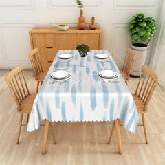 Aperturee - Aperturee Light Blue Watercolor Stripe Rectangle Tablecloth Modern Abstract Design for Elegant Party Decor and Home