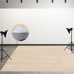 Aperturee - Aperturee Light Brown Wooden Pattern Fabric Floor Backdrop