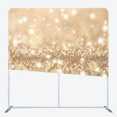 Aperturee - Aperturee Light Gold Glitter Bokeh Aquare Tension Backdrop