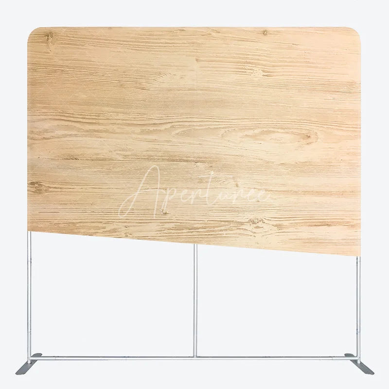 Aperturee - Aperturee Light Wood Texture Tension Fabric Backdrop Natural Wooden Planks Decor Rustic Farmhouse Theme Background for Portrait