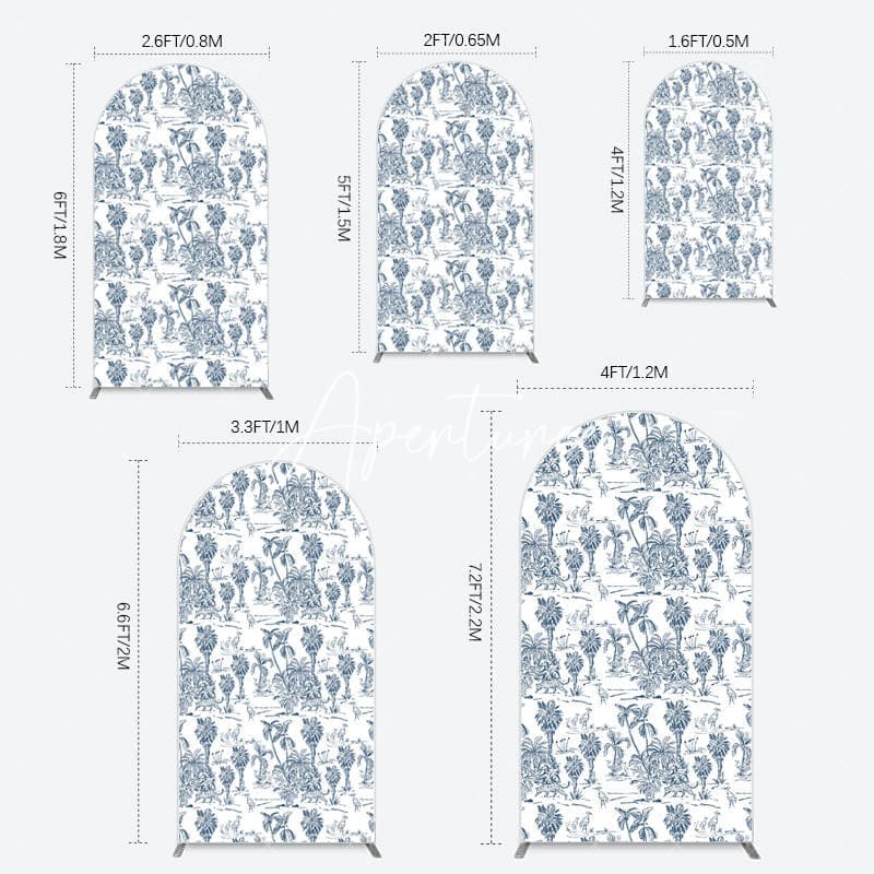 Aperturee - Aperturee Line Trees Wetland Animals Birthday Arch Backdrop