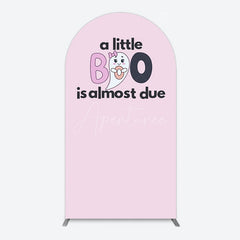 Aperturee - Aperturee Little Boo Almost Due Pink Baby Shower Arch Backdrop