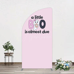 Aperturee - Aperturee Little Boo Almost Due Pink Baby Shower Half Moon Arch Backdrop