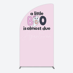 Aperturee - Aperturee Little Boo Almost Due Pink Baby Shower Half Moon Arch Backdrop