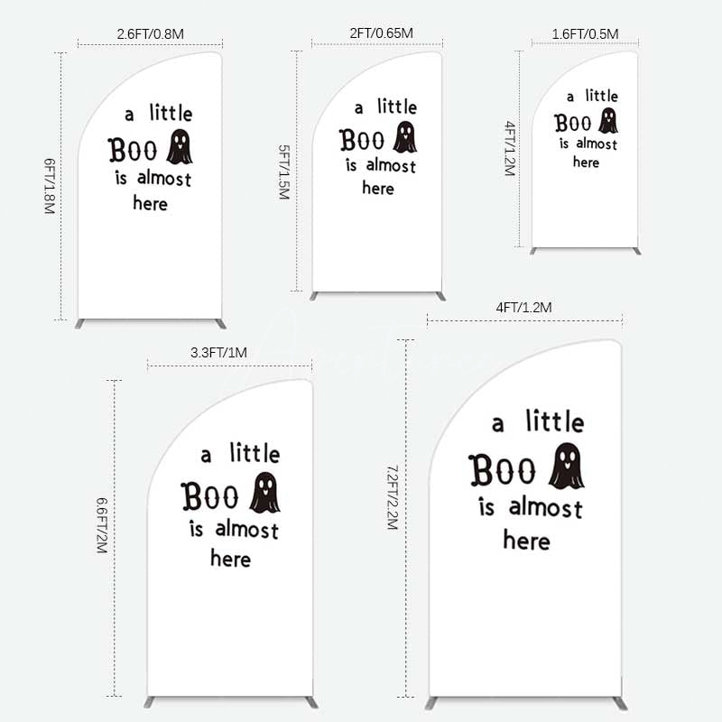 Aperturee Aperturee Little Boo Almost Here Baby Shower Half Moon Arch Backdrop