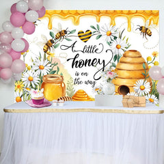 Aperturee - Aperturee Little Honey Bee Is On The Way Baby Shower Backdrop