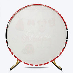 Aperturee - Aperturee Little Ladybug Round Backdrop Red Polka Dot and Bug Clothing Baby Shower Decoration