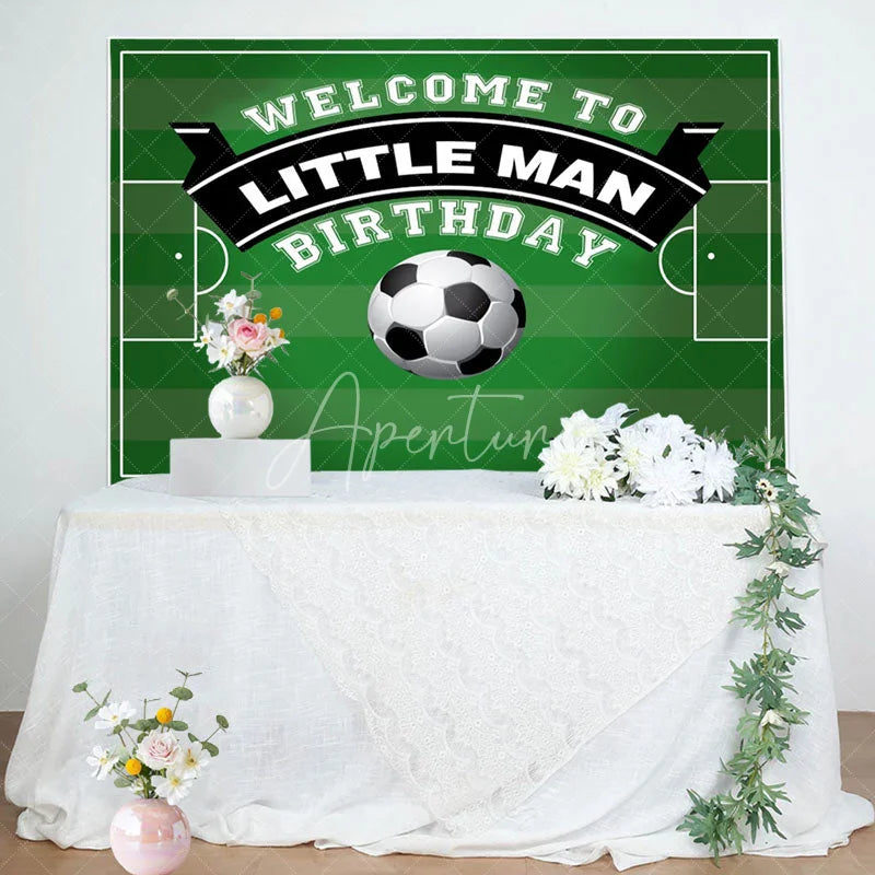 Aperturee - Aperturee Little Man Football Themed Birthday Party Backdrop